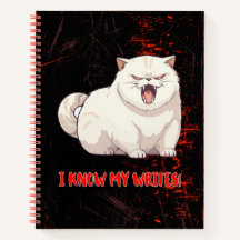 Cat with Attitude pun fun writer journal notebook
