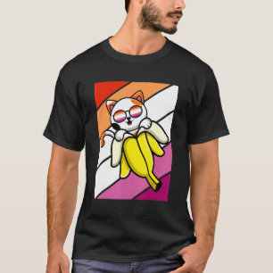 Cat With Banana Pride Lesbian Flag LGBTQ Proud All T-Shirt
