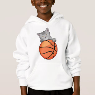 Cat with Basketball Hoodie
