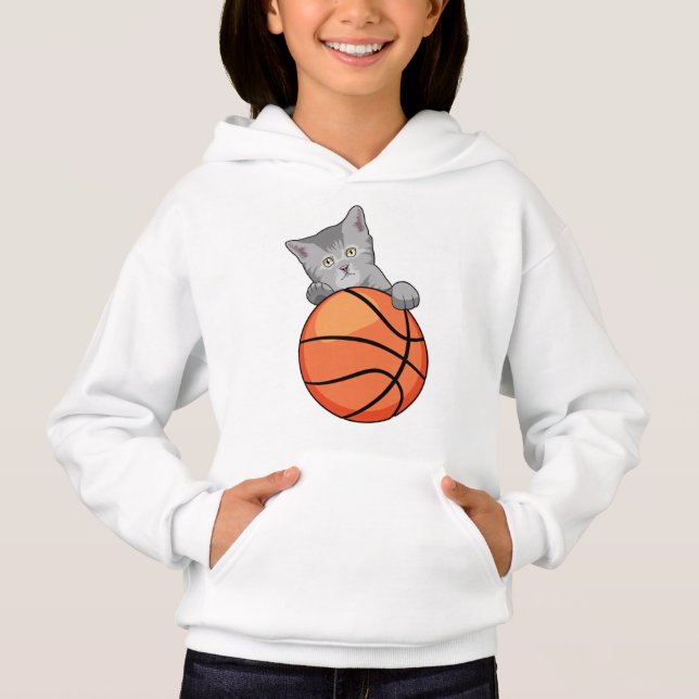 Cat with Basketball Hoodie (Front)