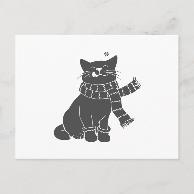 Cat with beauty scarf - Choose background color Postcard (Front)