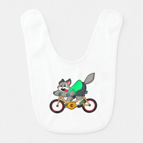 Cat with Bicycle Baby Bib