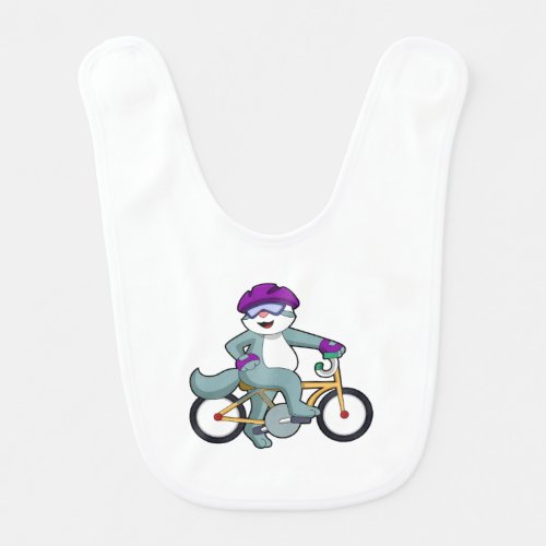 Cat with Bicycle Baby Bib