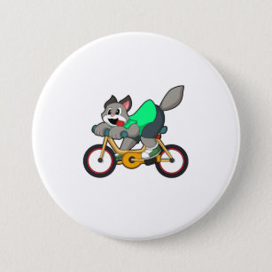 Cat with Bicycle Button