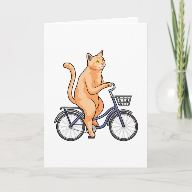 Cat with Bicycle Card (Front)