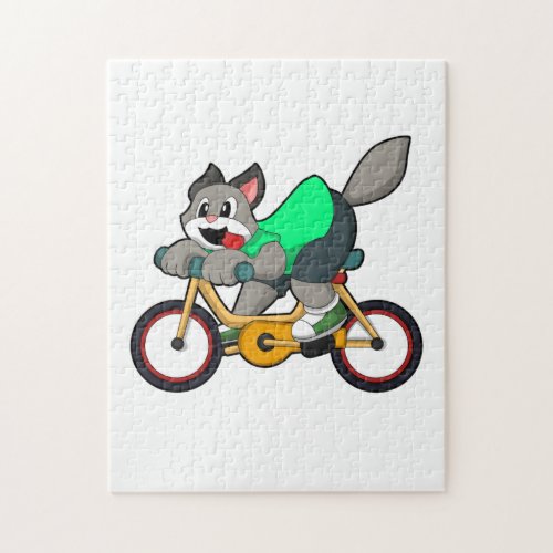 Cat with Bicycle Jigsaw Puzzle