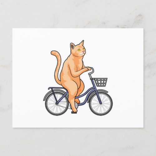 Cat with Bicycle Postcard