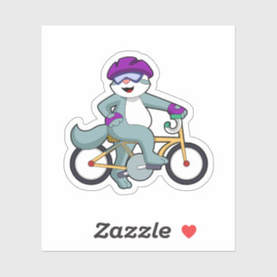 Cat with Bicycle Sticker