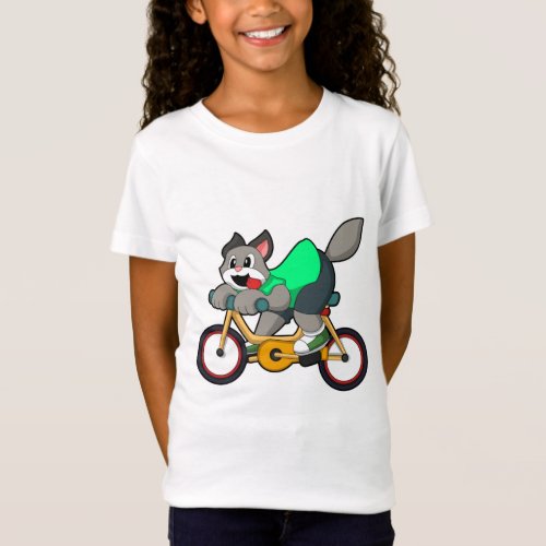 Cat with Bicycle T_Shirt