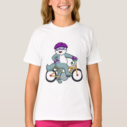 Cat with Bicycle T_Shirt