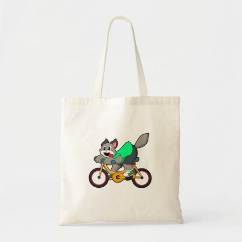 Cat with Bicycle Tote Bag