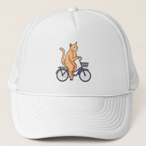Cat with Bicycle Trucker Hat