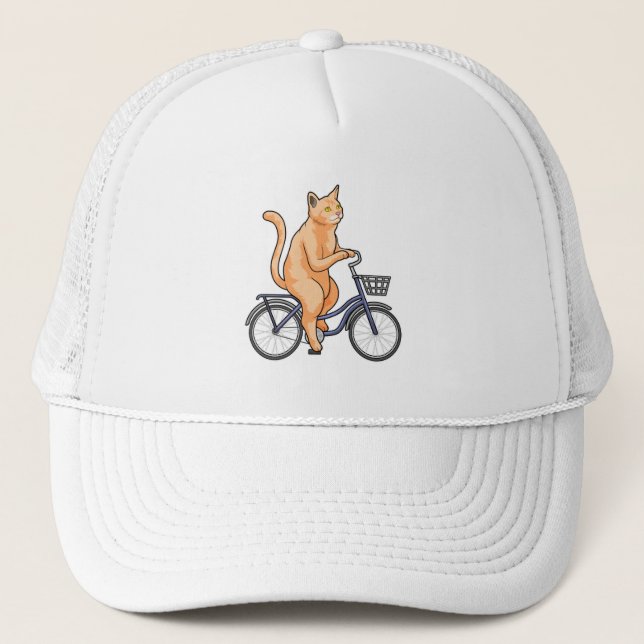 Cat with Bicycle Trucker Hat (Front)