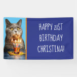 Cat With Birthday Shot Glass Banner