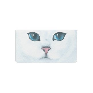 Cat With Blue Eyes Checkbook Cover