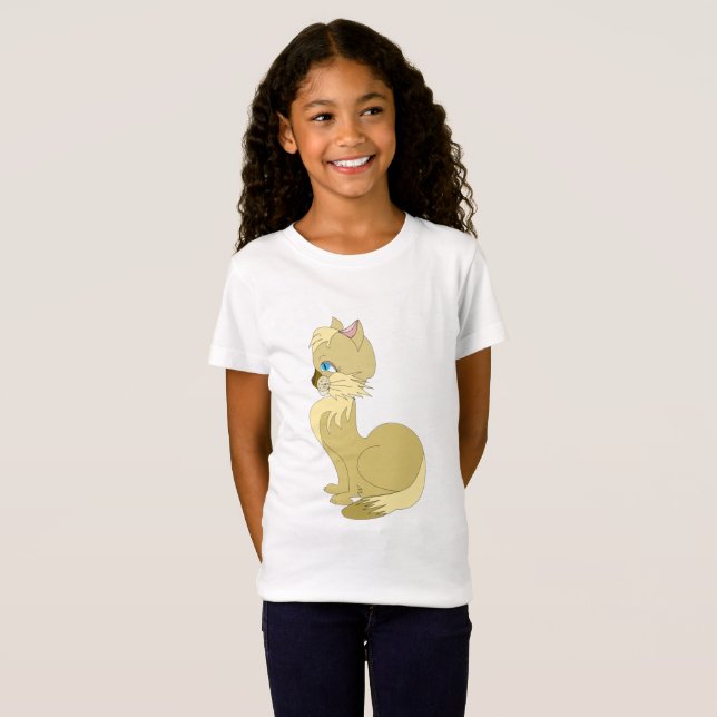 Cat with Blue Eyes Kids T-Shirt (Front Full)