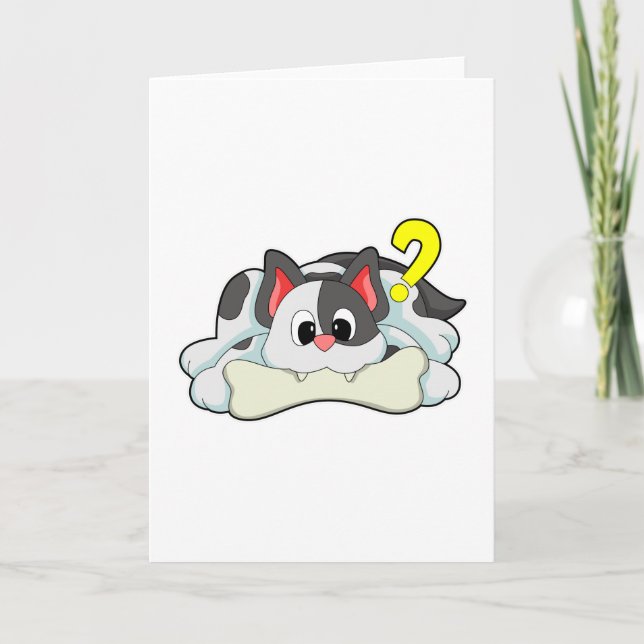 Cat with Bone Card (Front)