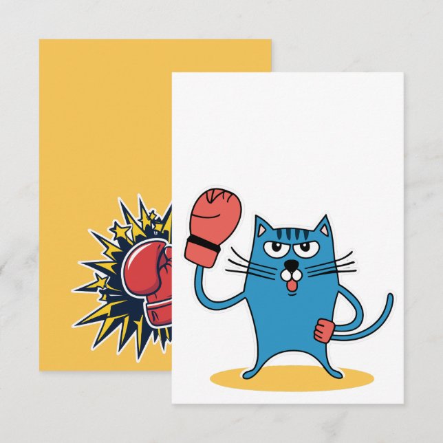 Cat with Boxing Gloves (Front/Back)