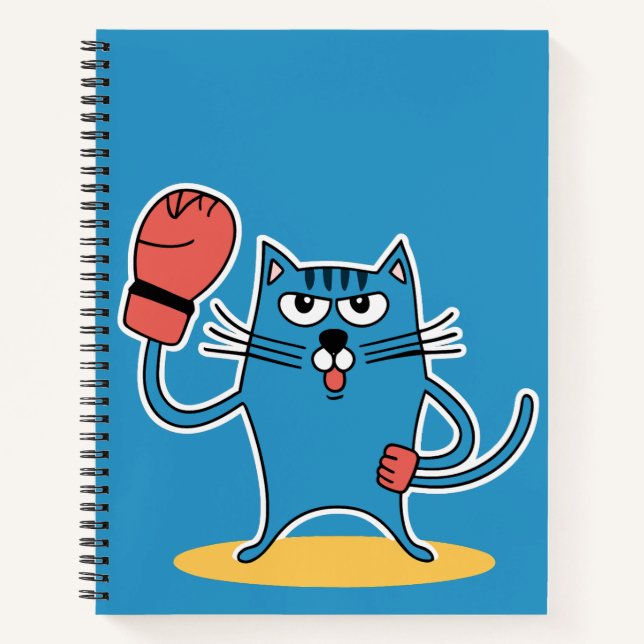 Cat with Boxing Gloves Notebook (Front)
