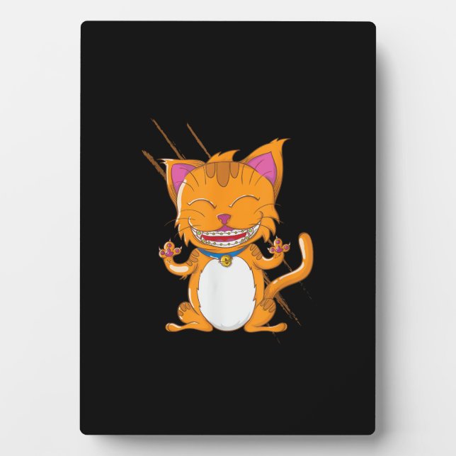 Cat with Braces Plaque (Front)