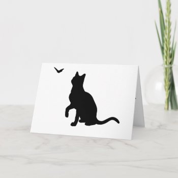 Cat With Butterfly Greeting Card- Blank Card by warrior_woman at Zazzle