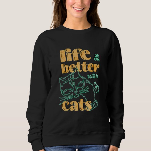 Cat  with Cats for Men Women Cat Sweatshirt (Front)