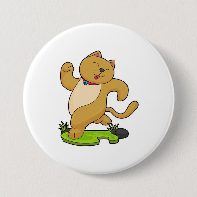 Cat with Choker at Running Button (Front)