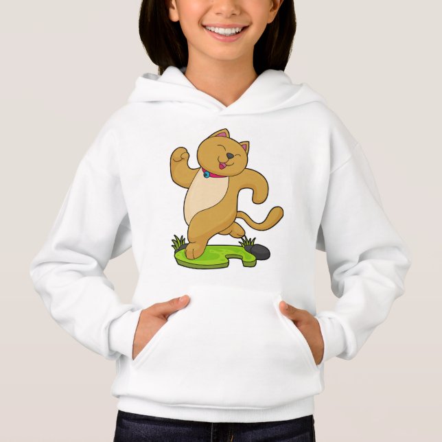 Cat with Choker at Running Hoodie (Front)