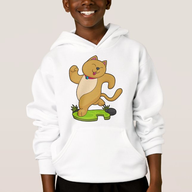 Cat with Choker at Running Hoodie (Front)