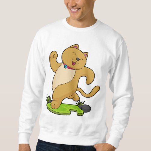 Cat with Choker at Running Sweatshirt