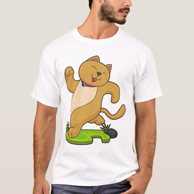 Cat with Choker at Running T-Shirt (Front)