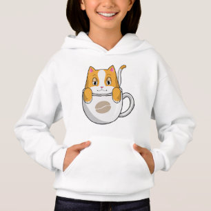 Cat with Coffee Cup Hoodie
