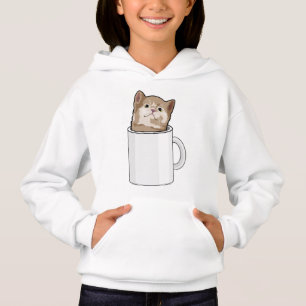 Cat with Coffee mug Hoodie