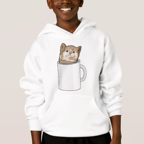 Cat with Coffee mug Hoodie