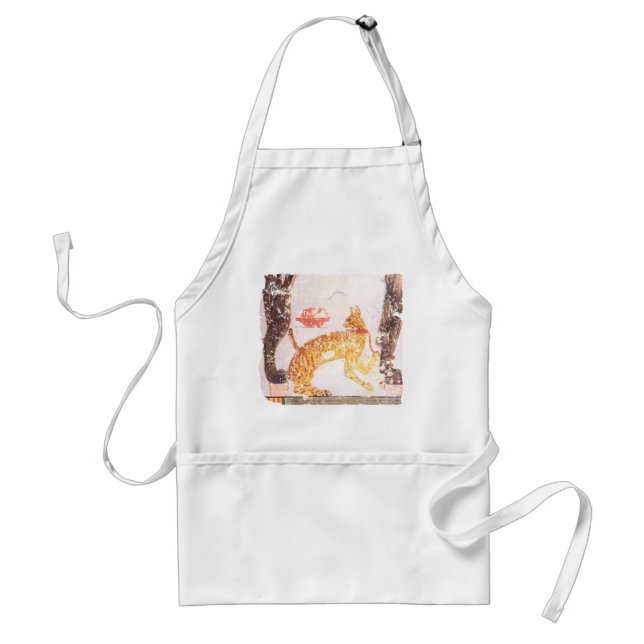 cat with collar adult apron (Front)