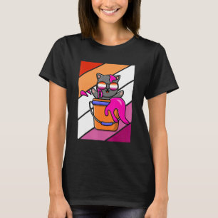 Cat With Colors Pride Lesbian Flag LGBTQ Proud All T-Shirt
