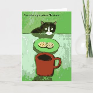Cat with Cookies Christmas Card