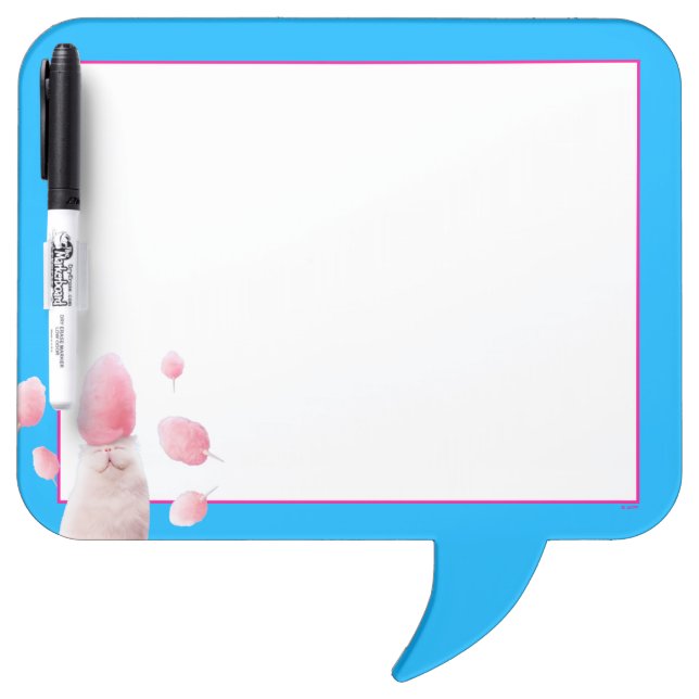 Cat With Cotton Candy Hair Dry Erase Board (Front)