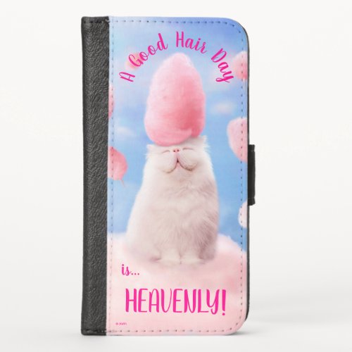 Cat With Cotton Candy Hair iPhone X Wallet Case