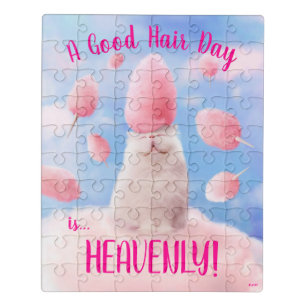 Cat With Cotton Candy Hair Jigsaw Puzzle