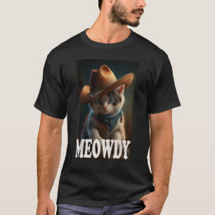 Cat with Cowboy Hat for Cats Lovers Cat Mom & Dad T-Shirt