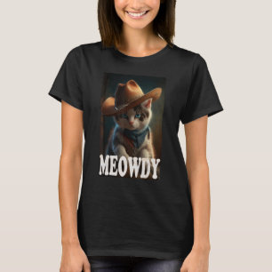 Cat with Cowboy Hat for Cats Lovers Cat Mom & Dad T-Shirt
