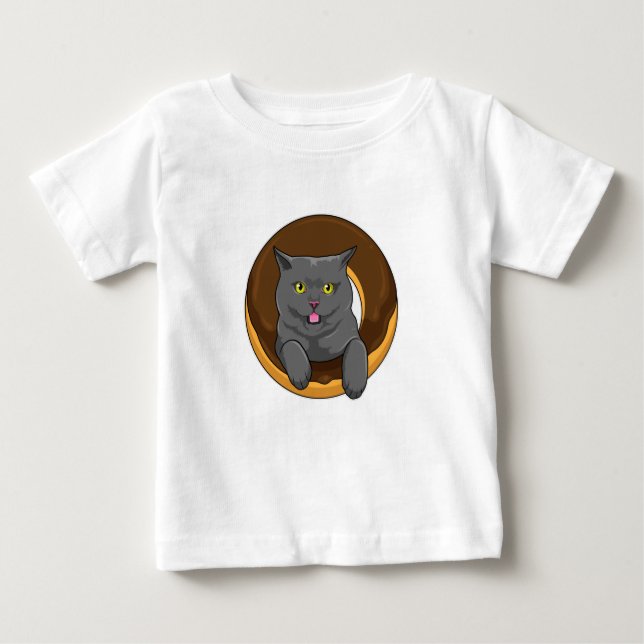 Cat with Donut Baby T-Shirt (Front)