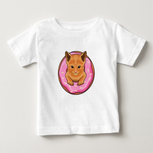 Cat with Donut Baby T-Shirt (Front)