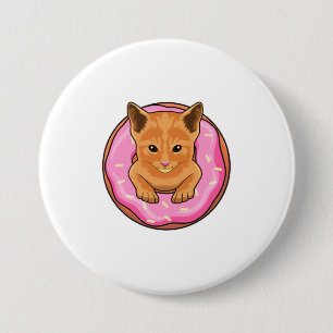 Cat with Donut Button