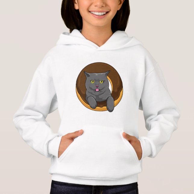 Cat with Donut Hoodie (Front)