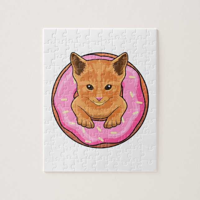 Cat with Donut Jigsaw Puzzle (Vertical)