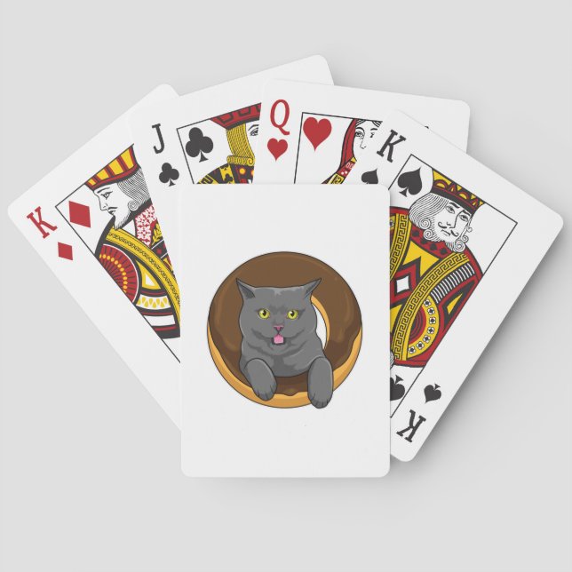Cat with Donut Poker Cards (Back)