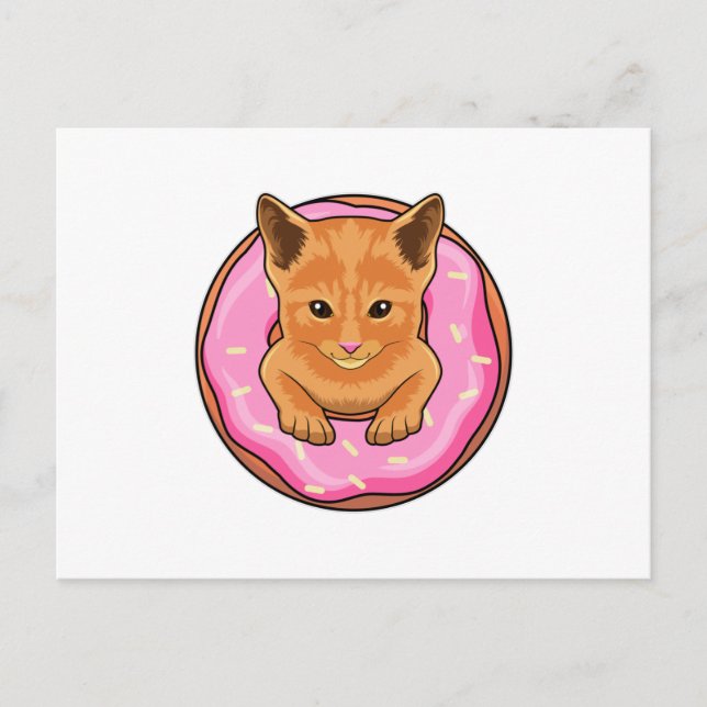 Cat with Donut Postcard (Front)