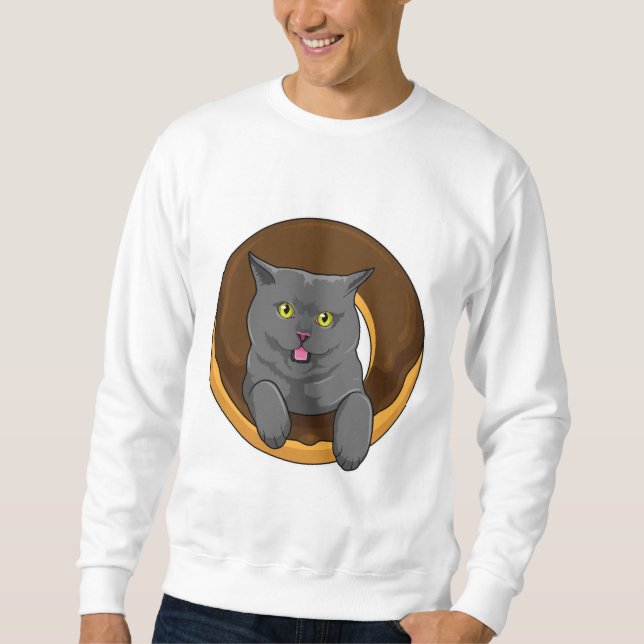 Cat with Donut Sweatshirt (Front)